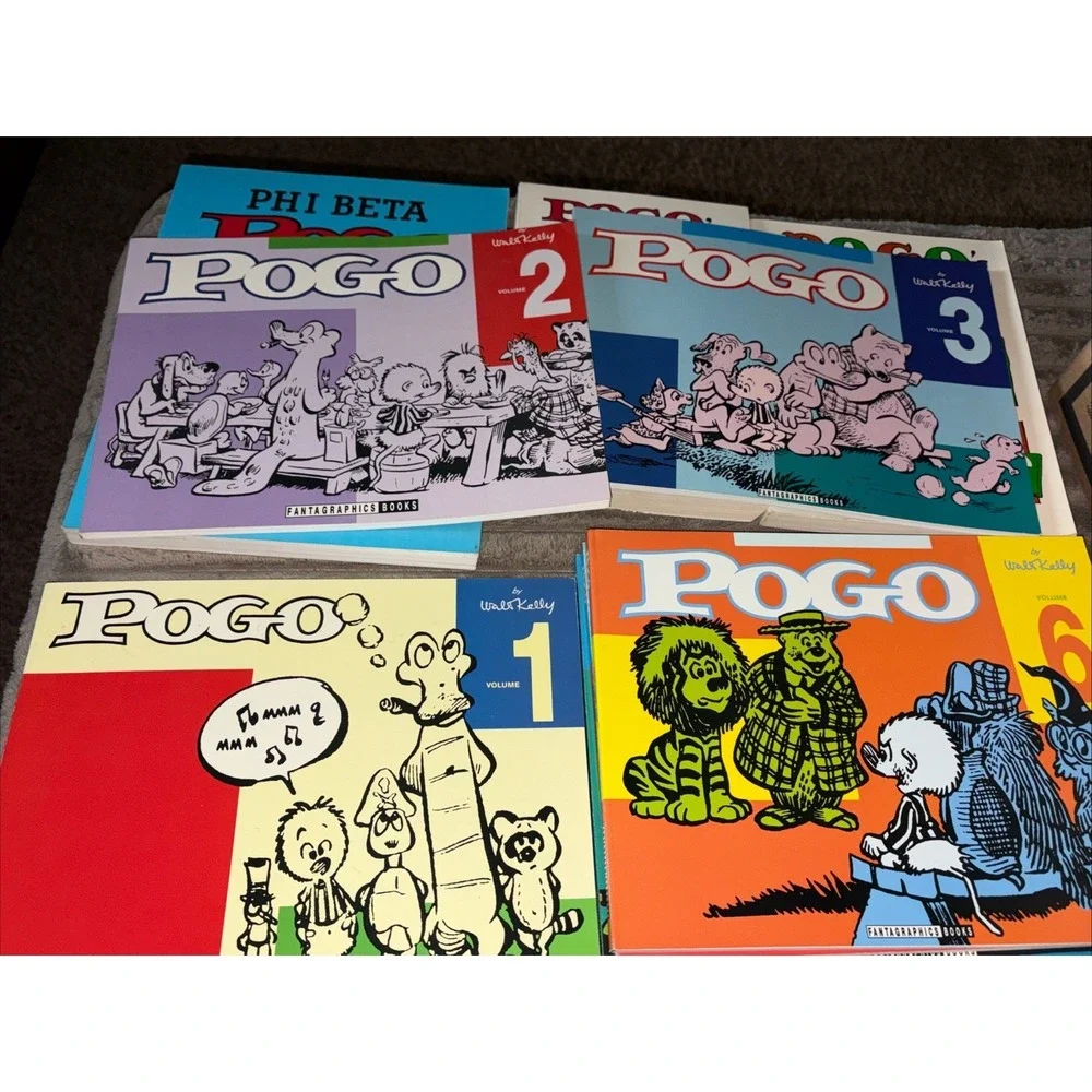 9- Pogo Fantagraphics by Walt Kelly‎ (1,2,3,6,7,8) PB, Double Sundae, Phi Beta